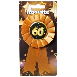 Rosette zum 60. Geburtstag, schwarz/gold