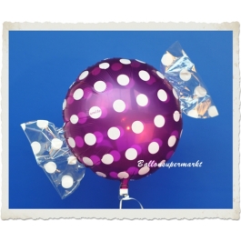 Candy Luftballon aus Folie mit Helium, Dots, Fruits Grape