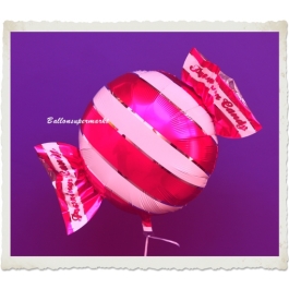 Candy Luftballon aus Folie mit Helium, Rot, Stripes