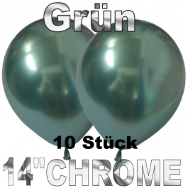 Luftballons in Chrome Grün 35 cm, 10 Stück