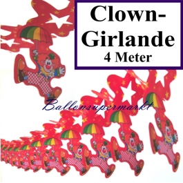 Clown-Girlande, Girlande mit Clowns am Schirm