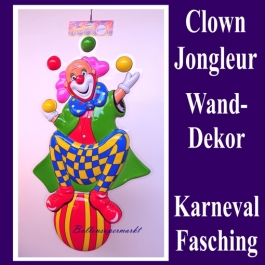 Clown Jongleur, Wanddekoration und Bühnendekoration zu Karneval und Fasching