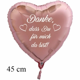 Danke,dass Du für mich da bist! Luftballon, Roségold 45 cm inklusive Helium