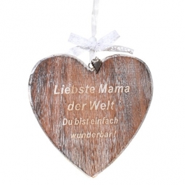 Deko-Herz aus Holz "Liebste Mama der Welt" zum Muttertag