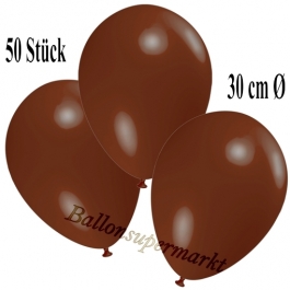 Deko-Luftballons Braun, 50 Stück