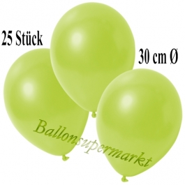 Deko-Luftballons Metallic Apfelgrün, 25 Stück