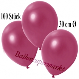 Deko-Luftballons Metallic Burgund, 100 Stück