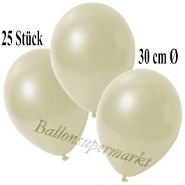 Deko-Luftballons Metallic Elfenbein, 25 Stück