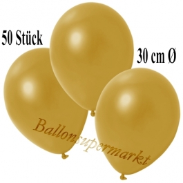 Deko-Luftballons Metallic Gold, 50 Stück