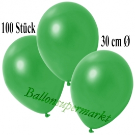 Deko-Luftballons Metallic Grün, 100 Stück