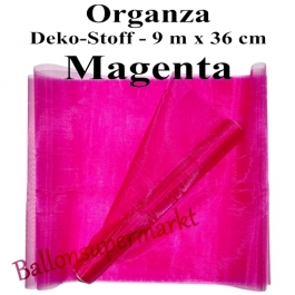 Organza Deko-Stoff, Magenta, 9 Meter x 36 cm