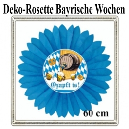 Rosette Bayrische Wochen Dekoration, O'zapft is, 60 cm, schwer entflammbar