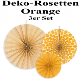 Deko-Rosetten, Orange, 3 Stück-Set