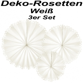 Stilvolle Deko-Rosetten, Off-White, 3 Stück-Set