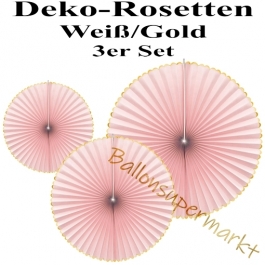 Glänzende Deko-Rosetten, Rosa-Gold, 3 Stück-Set