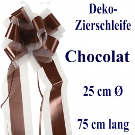 Schleife, Deko-Schleife, Zierschleife, 25 cm groß, Chocolat, Schokolade