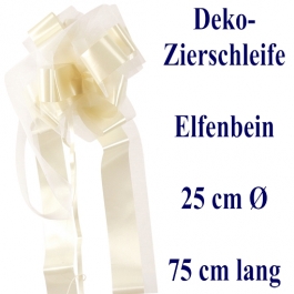 Schleife, Deko-Schleife, Zierschleife, 25 cm groß, Elfenbein