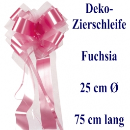 Schleife, Deko-Schleife, Zierschleife, 25 cm groß, Fuchsia