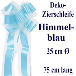 Schleife, Deko-Schleife, Zierschleife, 25 cm groß, Himmelblau