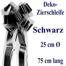 Schleife, Deko-Schleife, Zierschleife, 25 cm groß, Schwarz