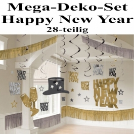 Silvester Dekorations-Set Happy New Year, 28 Teile