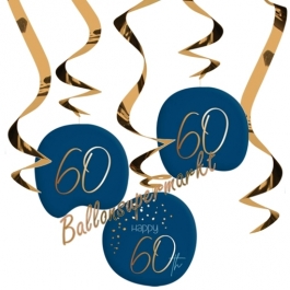 Deko-Wirbler zum 60. Geburtstag, Elegant True Blue 60