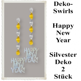 Deko-Prismatik-Wirbler Happy New Year, Silvester Dekoration, Partdeko, Silvesterdeko