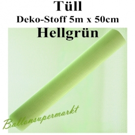 Tüll Deko-Stoff, Hellgrün, 5 Meter x 50 cm