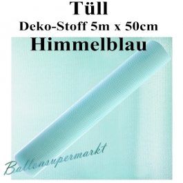 Tüll Deko-Stoff, Himmelblau, 5 Meter x 50 cm