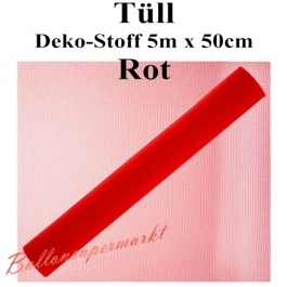 Tüll Deko-Stoff, Rot, 5 Meter x 50 cm