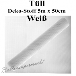 Tüll Deko-Stoff, Weiß, 5 Meter x 50 cm