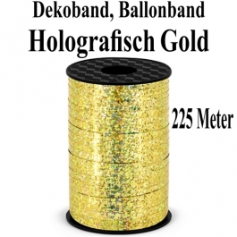 Zierband, Luftballonband, Gold, holografisch