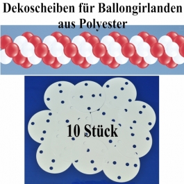 Dekoscheiben aus Polyester für Ballongirlanden, 10 Stück