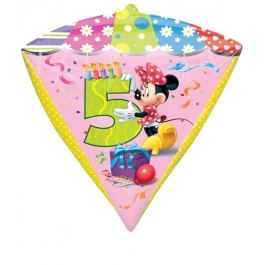 Diamonz Luftballon aus Folie Minnie Mouse zum 5. Geburtstag