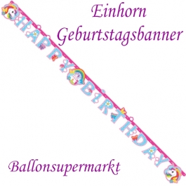 Kindergeburtstagsbanner Einhorn