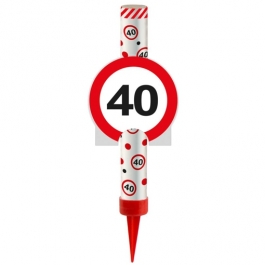 Eisfontäne Verkehrsschild 40, Dekoration zum 40. Jubiläum und Geburtstag