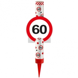 Eisfontäne Verkehrsschild 60, Dekoration zum 60. Jubiläum und Geburtstag