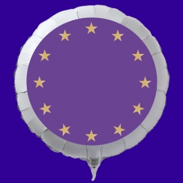 Europa Luftballon aus Folie mit Helium-Ballongas, weißer Rundballon