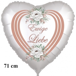 Ewige Liebe. 71 cm großer Herzballon zur Hochzeit, Folienballon inklusive Helium