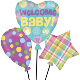 Großer Luftballon aus Folie, Welcome Baby