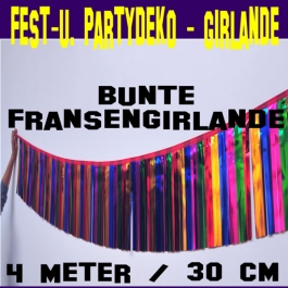 Festdekoration und Partydekoration, bunte Fransengirlande