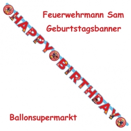 Feuerwehrmann Sam Geburtstagsbanner zum Kindergeburtstag