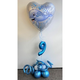 Luftballon-Deko- Kindergeburtstag Wal und Delfin