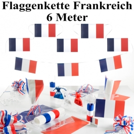 Flaggenbanner Girlande Frankreich, 6 Meter