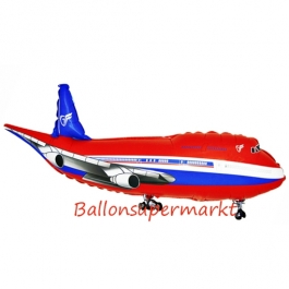 Flugzeug Luftballon aus Folie in rot ohne Ballongas Helium