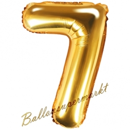 Luftballon Zahl 7, gold, 35 cm