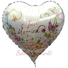 Just Married, 3D Folienballon zur Hochzeit