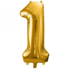 Luftballon Zahl 1, gold, 86 cm