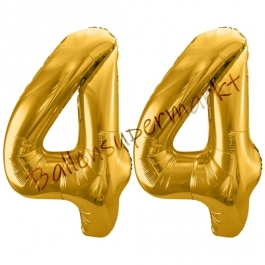 Luftballon Zahl 44, gold, 86 cm