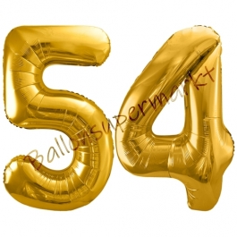 Luftballon Zahl 54, gold, 86 cm